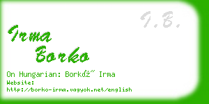 irma borko business card